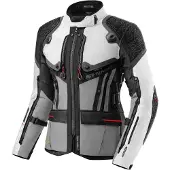 SHIMA Veste textile pour moto Tracker, modèle pour femmes, couleurs blanc/gris/rouge, taille M