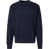 BOSS pour homme. 50567420 Jersey We Logo marino (L), Casuel, Coton, Manche longue, Marine