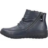 Rieker Chaussures de randonnée pour femmes , bottes, fermeture éclair, noir, style décontracté