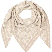 Zwillingsherz Foulard 'Love is Love' beige / beige chiné / blanc