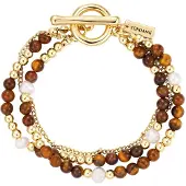 Yokoamii Bracelet marron / jaune d'or / blanc