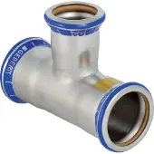 Geberit Raccord en T Mapress en acier inoxydable à section réduite (gaz), DN 32 / 15 / 32, dø 35 mm