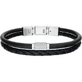 Fossil Bracelet 'Machine' noir / argent
