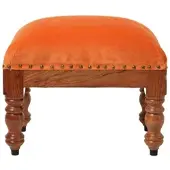 Homescapes Repose-Pieds Rectangulaire En Velours Orange