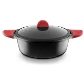 Castey Casserole à induction 28cm avec couvercle Casseroles Haute qualité Casserole Cuisson