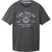 Tom Tailor T-Shirt bleu ciel / gris foncé / blanc naturel