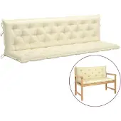 vidaXL Coussins de banc de jardin 2 pcs. Blanc crème 200x50x7 cm Tissu Oxford