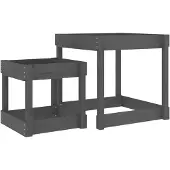 vidaXL Tables à sable 2 pcs gris bois de pin massif