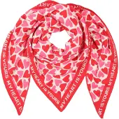 Zwillingsherz Foulard 'Love is Love' rose / rouge / blanc