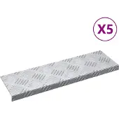 vidaXL : 5 marches d'escalier, 60 x 18 x 2,5 cm, argent, aluminium