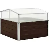 vidaXL Serre brune 100 x 100 x 85 cm Acier galvanisé