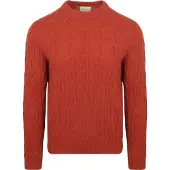 Gant Pullover Crewneck Lambswool Cable Modern Rust