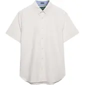 Superdry pour homme. M4011101A Chemise Preppy Oxford blanche (M), Casuel, Coton, Classique, Manche courte