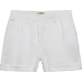 Superdry Femme Short en lin Taille Mi-haute White Taille: 32