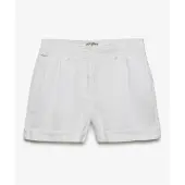 Superdry pour femme. W7110496A Short Mid Rise Linen white (28), Blanc, Casuel