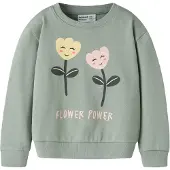 Name it Sweat-shirt 'NMFVASACHA' jaune pastel / vert / vert foncé / rose