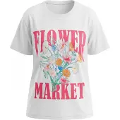 Usha T-shirt 'Floral' azur / orange / rose clair / blanc
