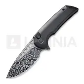 We Knife Couteau pliant Mini Malice Heimskringla Damasteel, noir