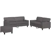 vidaXL Ensemble de canapés 3 pièces gris similicuir