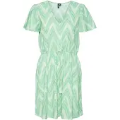 Vero Moda Robe 'DICTHE' émeraude / vert pastel / blanc