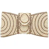 Faina Pochette or / blanc perle