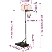 vidaXL Basketball Standard 216-250 cm Polyethylenweiß