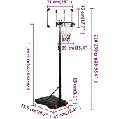 vidaXL Basketball Standard 216-250 cm Polycarbonat transparent