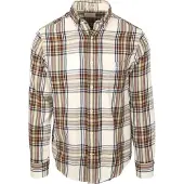 Gant Chemise Flanelle Écru À Carreaux