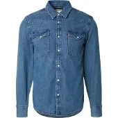 Levi's Chemise 'BARSTOW WESTERN' bleu denim