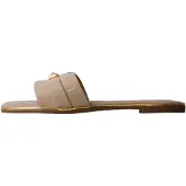 Super Mode Mule 'Flache Pantoletten zum Hineinschlüpfen' beige
