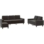 vidaXL Ensemble de canapés 3 pièces noir tissu
