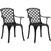vidaXL Chaises de jardin 2 pcs. Fonte d'aluminium noir