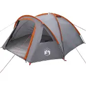 vidaXL Tente dôme 4 personnes 308 x 268 x 130 cm Gris et orange Taft