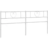 vidaXL Tête de lit de rechange en métal blanc 200 cm