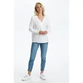 Cream Chemisier 'Feng' blanc