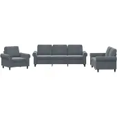 vidaXL Ensemble de canapés 3 pièces avec coussins gris foncé velours