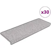 vidaXL Tapis d'escalier autocollants 30 pcs 65x21x4 cm platine