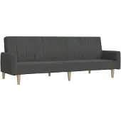 vidaXL Canapé-lit à 2 places gris foncé tissu