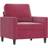 vidaXL Sessel Weinrot 60 cm Samt