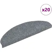 vidaXL Tapis d'escalier autocollants 20 pièces 65 x 21 x 4 cm Gris clair Demi-rond Grand