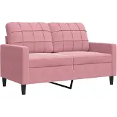 vidaXL Canapé 2 places rose 120 cm velours