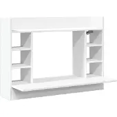 vidaXL Bureau mural blanc 105x48x75 cm bois composite