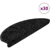 vidaXL Tapis d'escalier 30 pièces 65 x 21 x 4 cm Noir Demi-rond Grand