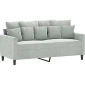 vidaXL Canapé 2 places gris clair 140 cm velours
