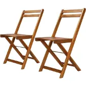 vidaXL Chaises de bistrot d'extérieur 2 pcs. Bois massif acacia