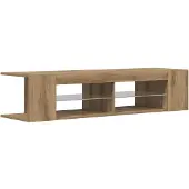 vidaXL Armoire TV avec lampes LED Chêne Artisan 135x39x30 cm
