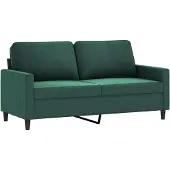 vidaXL Canapé 2 places vert foncé 140 cm velours