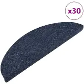 vidaXL Tapis d'escalier auto-adhésifs 30 pcs bleu 56x17x3 cm