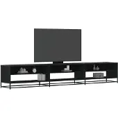 vidaXL Armoire TV noire 270x40x46 cm Bois composite
