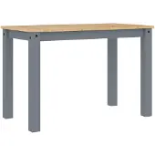 vidaXL Table de salle à manger Panama Gris 117x60x75 cm Pin massif